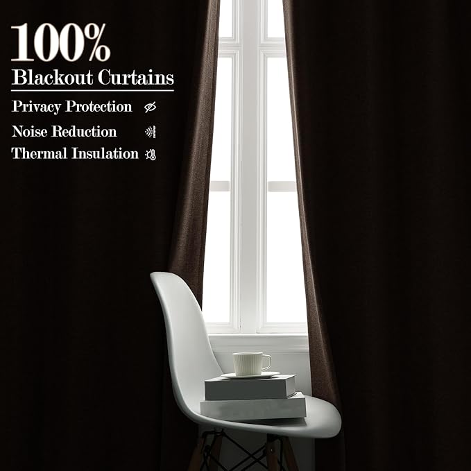 Full Blackout Privacy Curtains, 240 Inch Extra Wide Linen Blend Drapes, Pinch Pleat Window Drapery for Room Divider Storage/Space Room Separation, 1 Panel, W 240" x L 96", Light Brown
