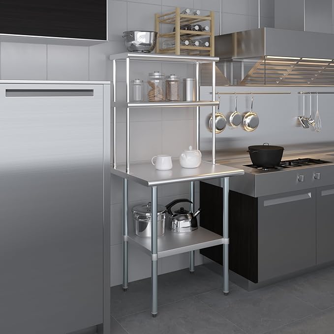 AmGood Double OverShelf Stainless Steel NSF - Many (30" Long x 12" Deep)