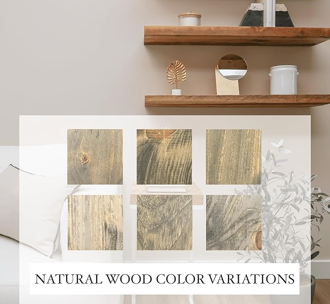 Modern Floating Shelves 3 Inches Thick for Wall, Wide Shelves for Kitchen, Living Room, Bedroom, and Bathroom, Natural Pine Wood, Rustic Wooden Shelf, (Set of 2) (Aged Barrel, 48Lx3Hx6D)