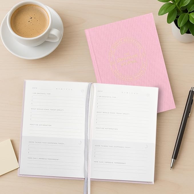 And Per Se Gratitude Journal – Five Minutes a Day to Cultivate Mindfulness, Happiness, Positive Vibes, Affirmations & Self-Reflection – Undated Daily Gratitude Journal for Women & Men (Blush)