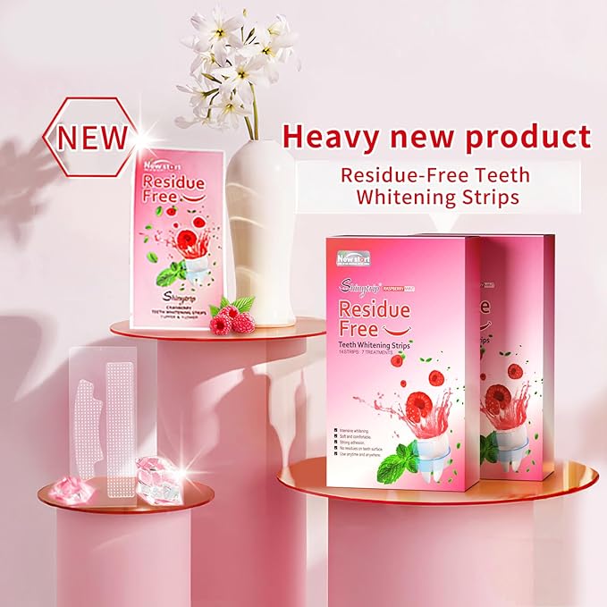 Teeth Whitening Strips for Sensitive Teeth - Results in 7 Days, Rave Reviews, Professional, 7 Non-Slip Strips Whitestrip Stains Remover for Coffee, Wine, Tobacco, Smoking