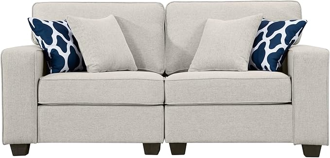 L Lengend Vansen Modular Sectional Sofa U Shaped Couch with Ottoman Modern Reversible Corner Sectional Couch for Living Room (Cream, 2+3 with Ottoman)