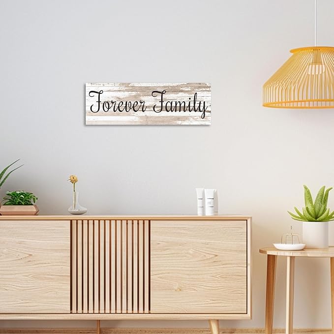 CHAOSETKEN Custom Text Sign Wall Art Personalized Family Quote Wall Decor Family Sign Canvas Prints Customized Wood Text Quote Pictures Rustic Farmhouse Decor Framed (24L x 8W)