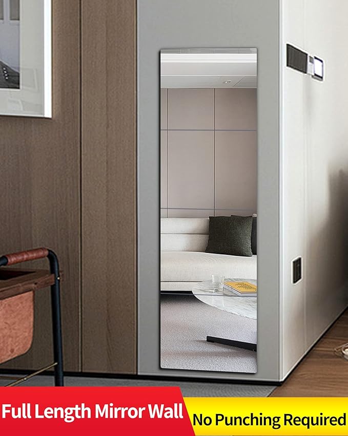 Shatterproof Wall Mirror Full Length for Bedroom, Acrylic Gym Mirrors For Home, Extra Thick: 0.12 inch, 14 x 14 inch x 4 Pcs, Workout Mirrors Safe for Kids, Over The Door, Long Wall Mounted