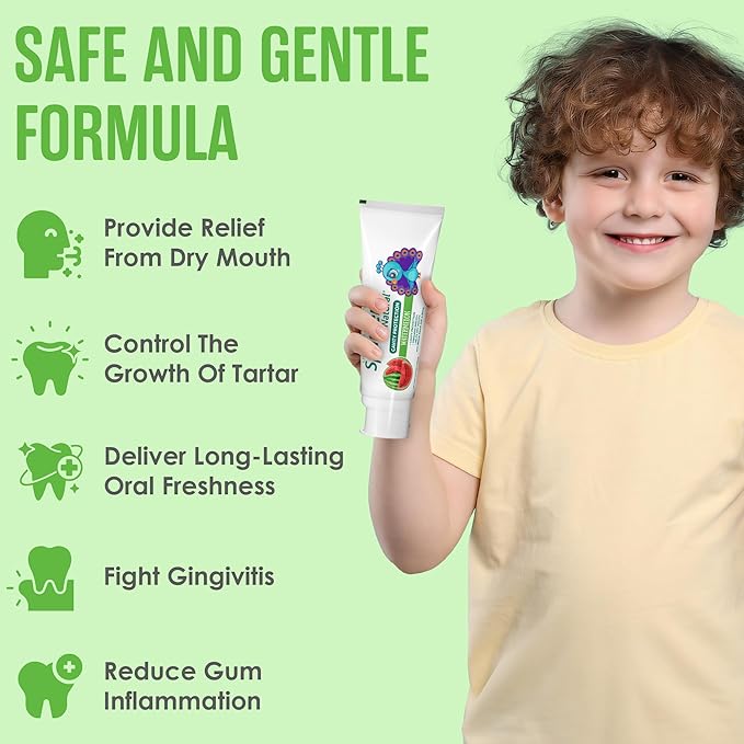 SprinJene Natural Kids Toothpaste, Watermelon | Natural Children’s Toothpaste for Cavity Protection | Fluoride Toothpaste for Toddlers | 1 Pack