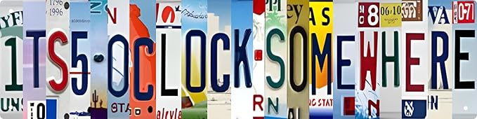 Tin Sign Wall Decor Bar Signs For Bar Decor Its 5 O'Clock Somewhere Sign Funny Vintage Bar Accessories Drinking Signs Gifts for Men16 x 4 Inches