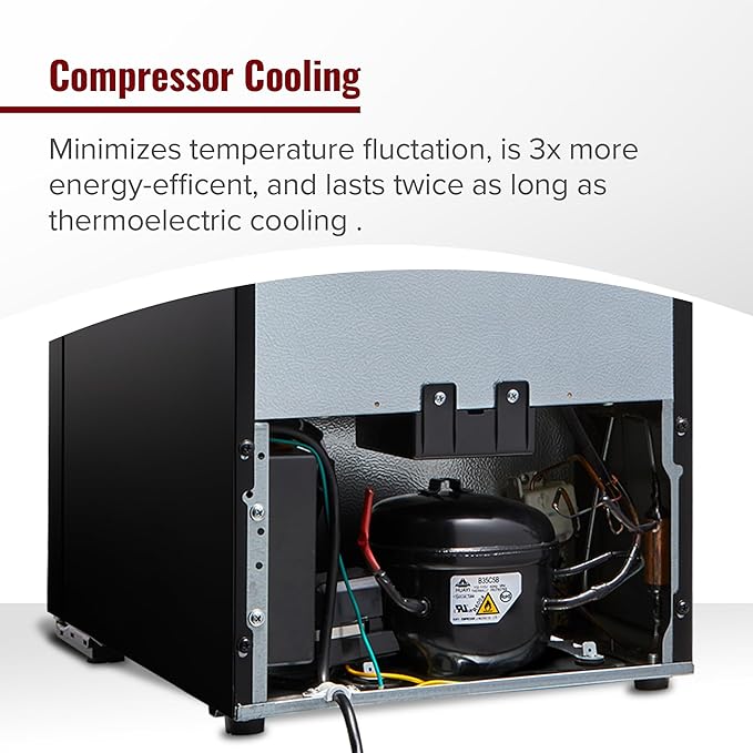 Wine Enthusiast 18-Bottle Dual Zone MAX Compressor Wine Cooler – Freestanding Beverage Refrigerator, Mini Fridge with Digital Touchscreen, Split Storage, Energy-Efficient Cooling, and LED Display
