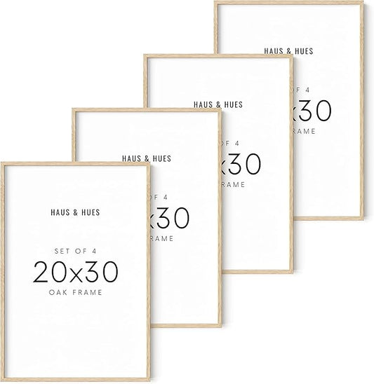 HAUS AND HUES 20x30 Picture Frames Set of 4 - 20x30 Inch Frames, Beige