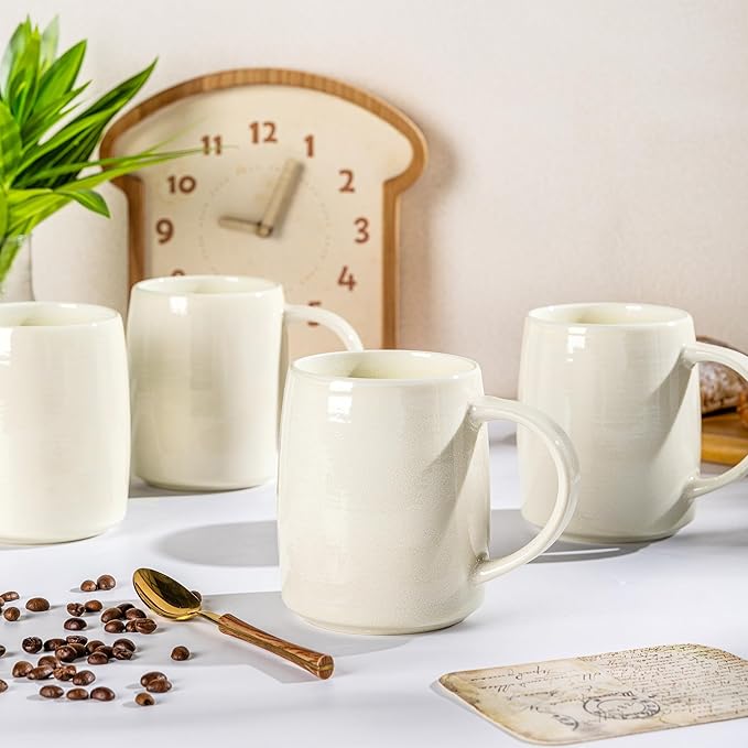 GBHOME Large Coffee Mugs Set of 4, 18oz Handmade Ceramic Coffee Mugs Set with Gradient color for Latte/Tea/Beer/Hot Cocoa, Dishwasher & Microwave Safe