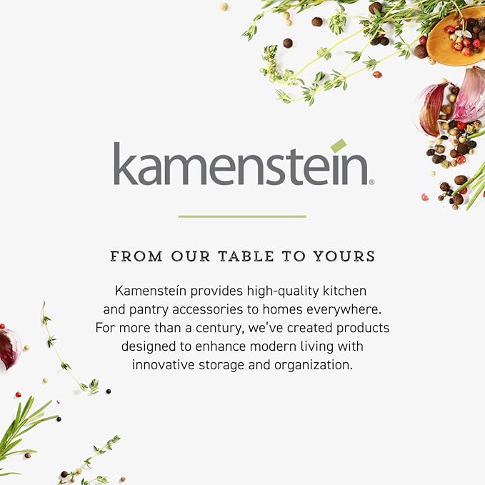 Kamenstein 20 Jar Revolving Countertop Spice Rack with Spices Included, FREE Spice Refills for 5 Years, Polished Stainless Steel with Black Caps, 30020 (Pack of 3)