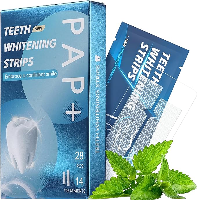 Teeth Whitening Strips - 28 Whitening Strips for Teeth Sensitive, Professional, Fast Remove Smoking, Coffee, Wine Stains, Teeth Whitening Kit Pack of 14 Non-Slip Strips Treatments