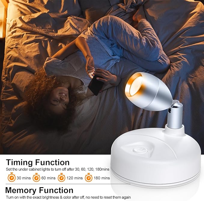 Small Battery Operated Spotlights Indoor with Remote Flicker-Free 60 Lumens Dimmable Warm/Neutral/Cool White 3 Mode Wireless Mini Up Lights for Accent Wall, Art Display, Picture, 6 Pack