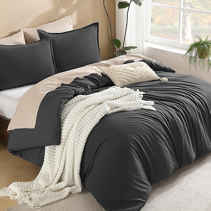 Litanika Grey Comforter Set Twin/Twin XL Size, 2 Pieces Lightweight Plain Bedding Comforter Set, All Season Fluffy Bed Set (66x90In Comforter & 1 Pillowcase)
