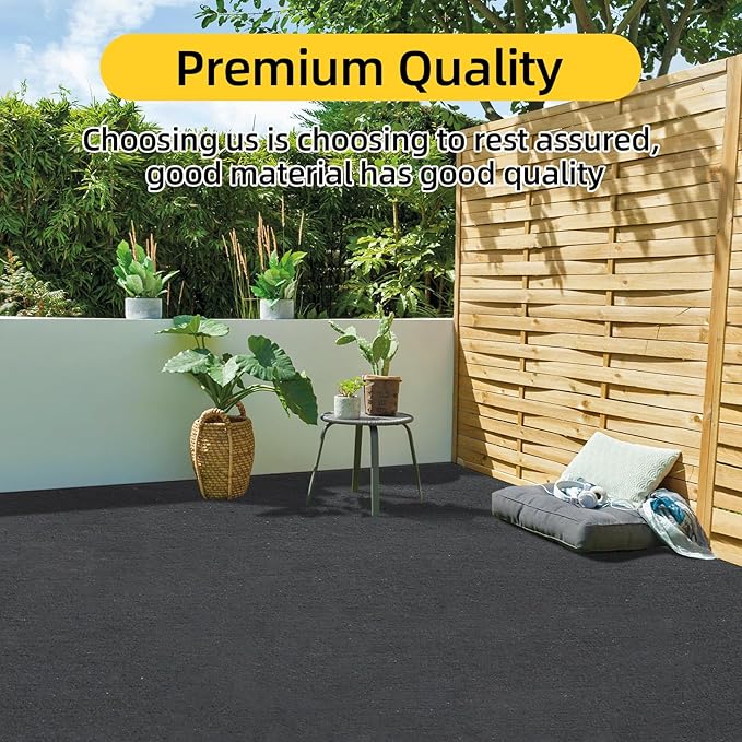 Marine Carpet,5 FT x 10 FT Black Indoor Outdoor Carpet 0.2" Thick Boat Carpet with Water-Proof TPE Backing, Non-Slide Outdoor Marine Carpet Roll for Home, Patio, Porch, Deck
