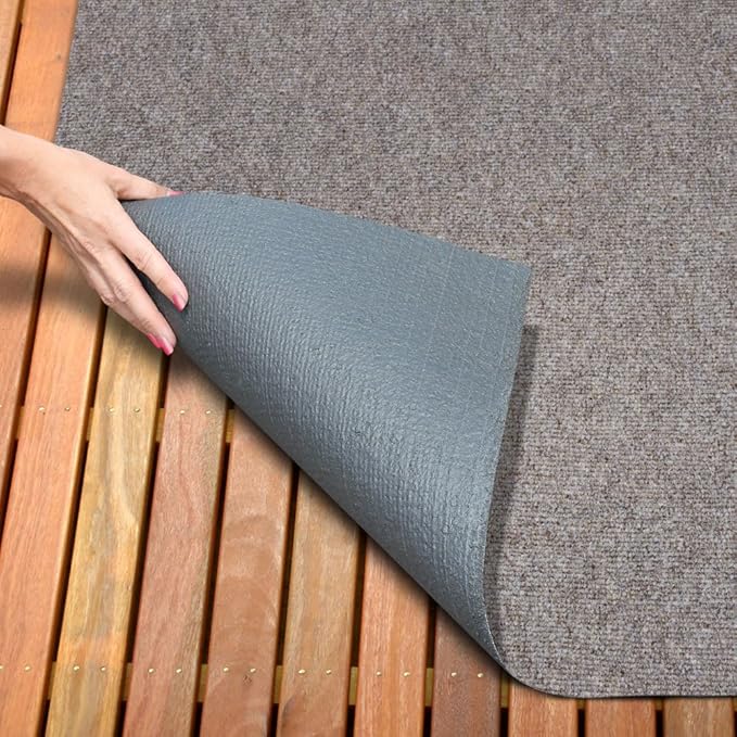 House, Home and More Indoor Outdoor Carpet with Rubber Marine Backing - Brown - 6 Feet x 50 Feet - Durable, UV-Resistant - Adds Color and Comfort to Your Deck, Patio or Other Outdoor Rug Space.