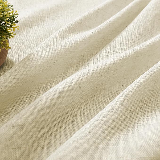 Joydeco Linen Curtains 84 Inch Length 2 Panel Sets,Light Filtering Curtains for Bedroom 70 Inch Wide Living Room Drapes with Back Tabs & Rod Pockets (W70 x L84 Inch, Linen)