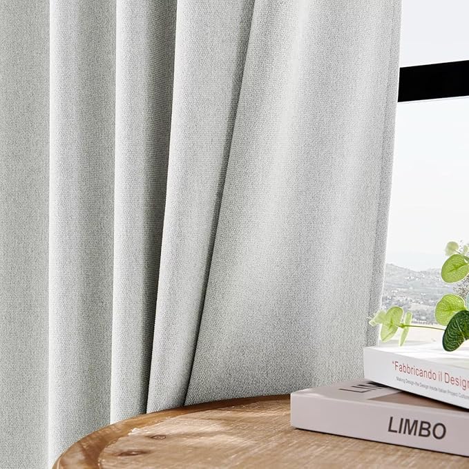Joydeco Light Filtering Curtains 90 Inches Long for Bedroom Living Room, Faux Linen Curtains 90 Inch Length 2 Panels Set,Pinch Pleat Curtains for Bedroom Living Room(52x90 inch, Greyish White)