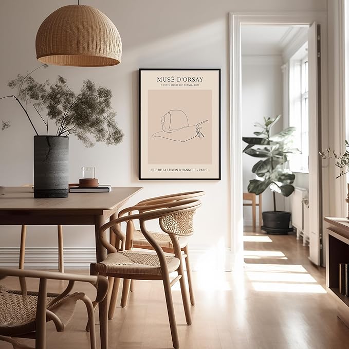 Poster Master Vintage Poster - Retro One Line Snail Drawing Print - Snail Line Art - Minimal Gift for Men, Women, Animal Lover - Abstract Wall Decor for Home, Office - 16x20 UNFRAMED Wall Art