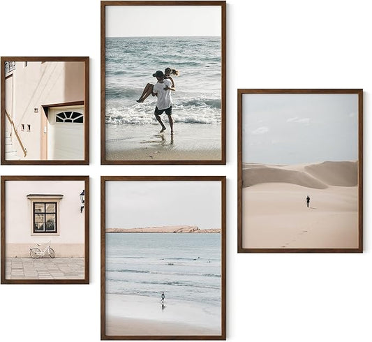 HAUS AND HUES Two 8x10, Three 12x16 - Framed Walnut