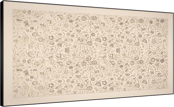 SIGNWIN 24"x46" Extra Large Framed Wall Art Vintage Botanical Sketch with Detailed Floral Pattern, Classic Nature Illustration for Home Living Room Bedroom Decor (Frame Assembly Required)