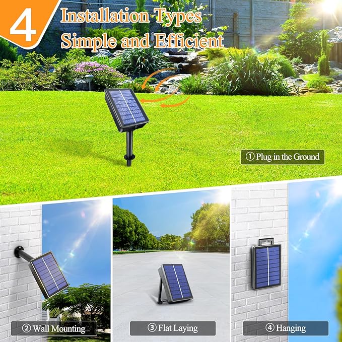Solar String Lights 120LED 40FT, IP67 Waterproof String Lights for Outside with 8 Lighting Modes, Upgraded Solar Panel Fairy Lights for Garden Party Wedding Decorations (Multicolor)
