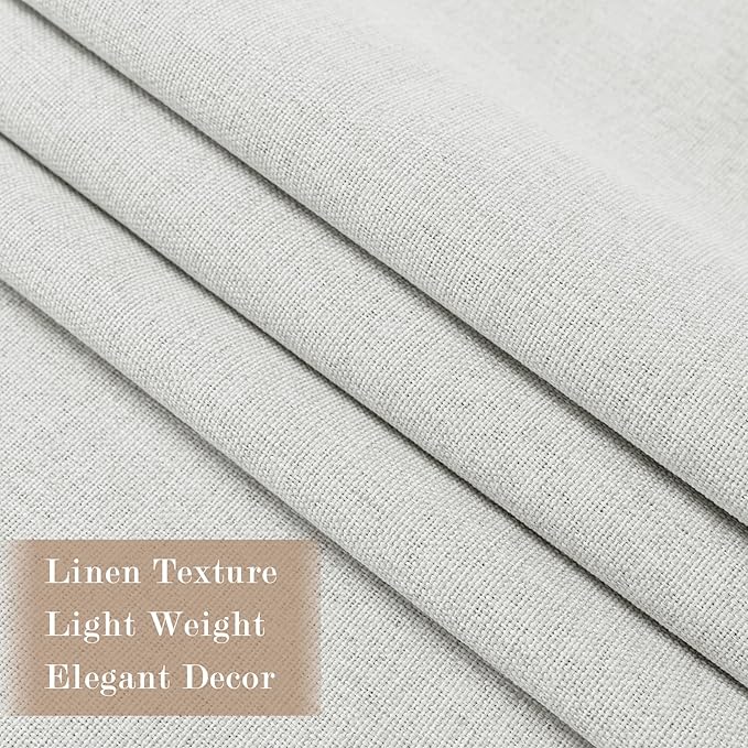 Full Blackout Privacy Curtains, 240 Inch Extra Wide Linen Blend Drapes, Pinch Pleat Window Drapery for Room Divider Storage/Space Room Separation, 1 Panel, W 240" x L 96", Greyish White