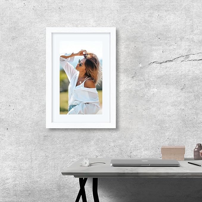 VCK 12x18 Inch Solid Wood Poster Frames with Wall Mounting Hanging Picture Frame Set of 3 White