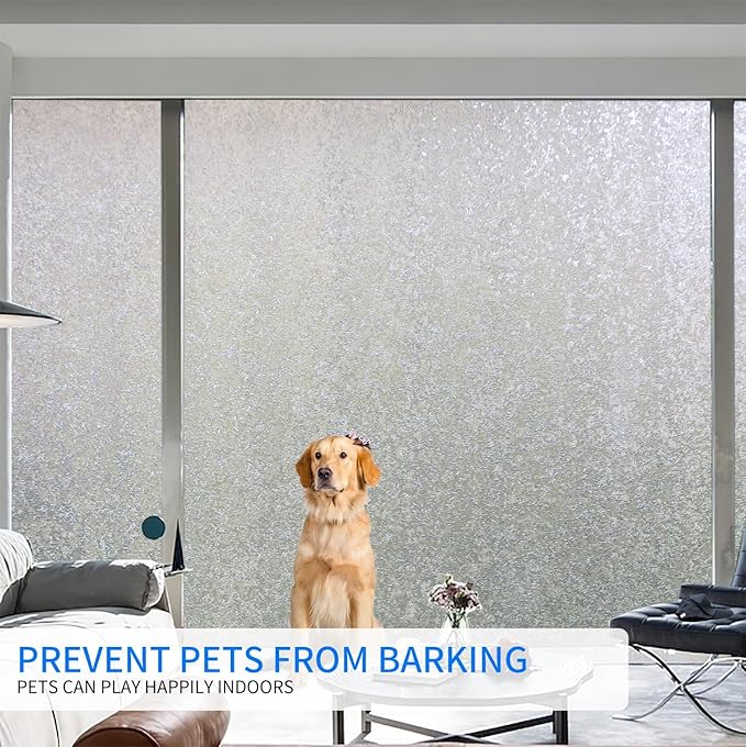 Window Film Privacy Day and Night with Installation Tools, Static Cling Glass Film Ideal for Home Shower Office Glass Door (Flash Diamond, 17.5X196.9 Inch)