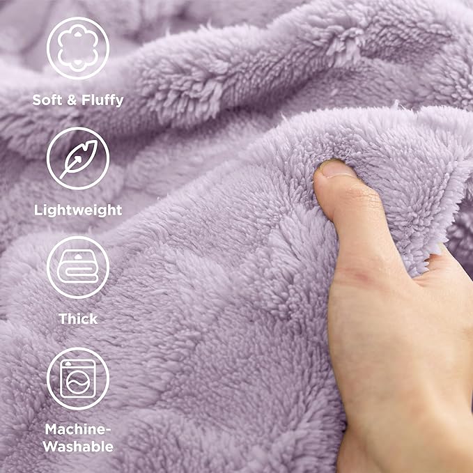Bedsure GentleSoft Lavender Fog Throw Blanket for Couch - Super Soft Cozy Blankets Gifts for Women Men Girls, Cute Small Fleece Throws for Bedroom Home Decor, 50x70 Inches