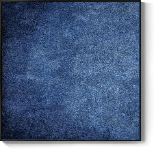 Framed Navy Blue Modern Abstract Wall Art, Canvas Paintings Artwork for Walls, Minimalist Blue Art Prints Pictures for Living Room, Hallway, Bedroom, Office, Bathroom Wall Decor -24x24 Inch
