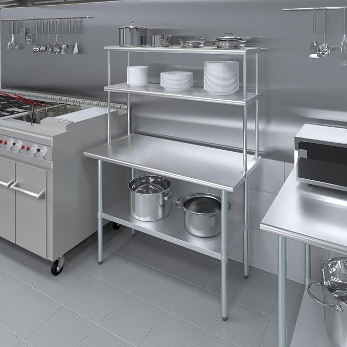 AmGood Double OverShelf Stainless Steel NSF - Many (48" Long x 14" Deep)