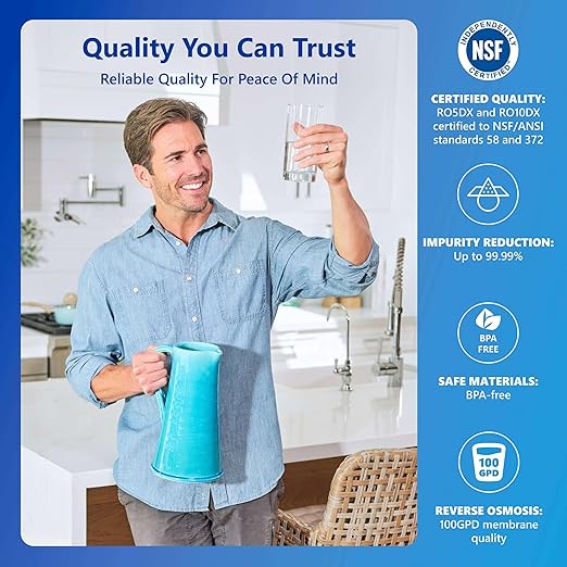 Express Water Ultraviolet Reverse Osmosis Water Filtration System – 6 Stage RO UV Water Filter with Faucet and Tank – UV Under Sink Water Filter – 100 GPD