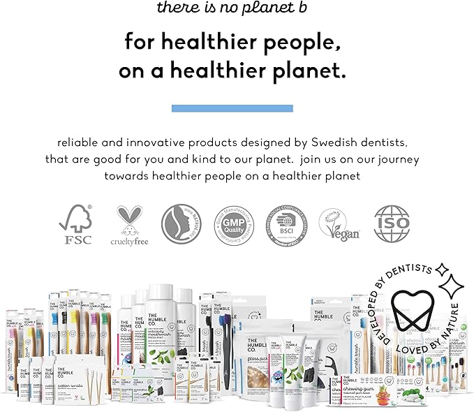 The Humble Co. Bamboo Toothbrushes (5pk) – Toothbrushes for Superior Oral Care, Dental Hygiene, and Gum Care, BPA Free (Soft Bristles)