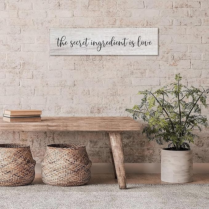 Generic Funny Wood Sign The Secret Ingredient is Love Rustic Wooden Hanging Sign Home Farmhouse Kitchen Wall Decoration 16 x 6 Inch