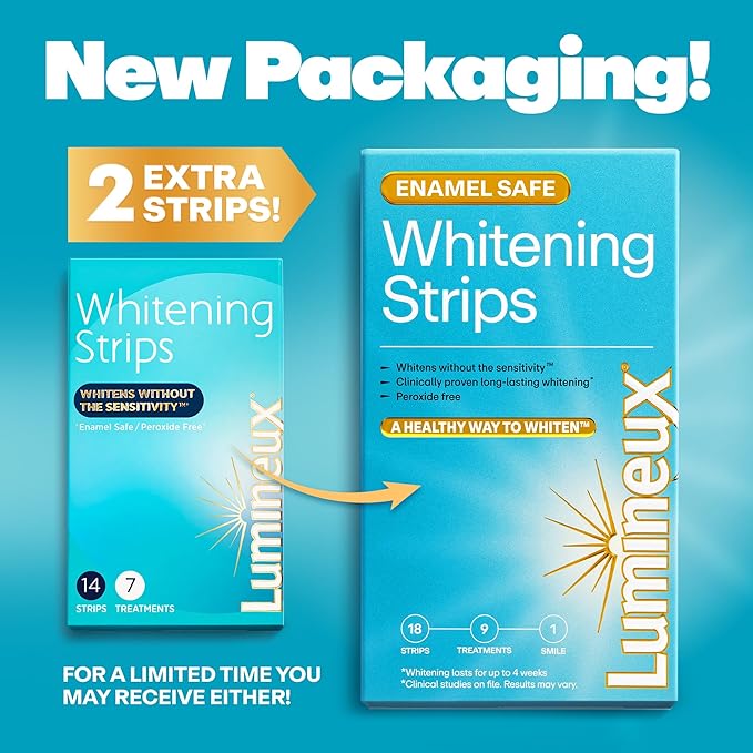 Lumineux Teeth Whitening Strips 9 Treatments – Peroxide Free - Enamel Safe for Whiter Teeth - Whitening Without The Sensitivity - Dentist Formulated - Sensitivity Free