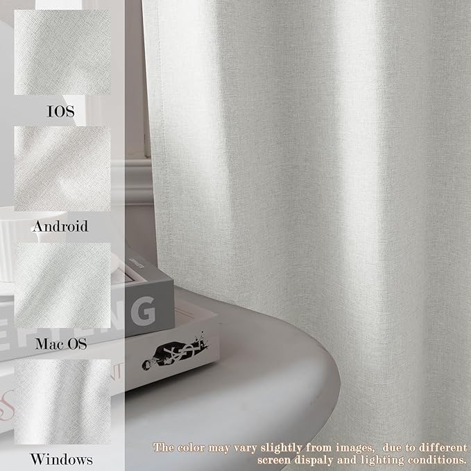 Full Blackout Privacy Curtains, 240 Inch Extra Wide Linen Blend Drapes, Pinch Pleat Window Drapery for Room Divider Storage/Space Room Separation, 1 Panel, W 240" x L 102", Greyish White