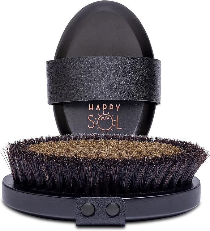 Copper Body Brush - Dry Brushing Body Brush with Ion Charged Copper Bristles, Glowing Skin, Lymphatic Drainage and Blood Circulation Improvement