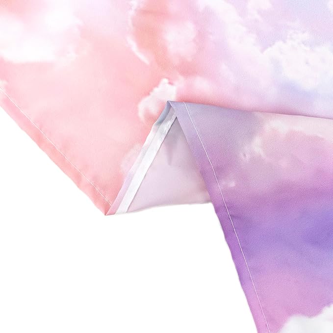 HVEST Rainbow Cloud Tapestry, Polyester Wall Art, Rainbow and Pink Cloud with Glow Sunshine in Pastel Sky, Aesthetic Nature Landscape, Bedroom Living Room Decor, 60x40 Inches