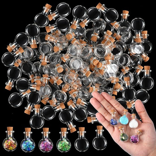 Zhehao 200 Pcs 2 ml Mini Glass Bottles Jars with Cork Stoppers Small Wishing Bottle Tiny Jars with Cork Mini Potion Bottles Clear Drifting Bottle for Wedding Birthday Party DIY Crafts Supplies