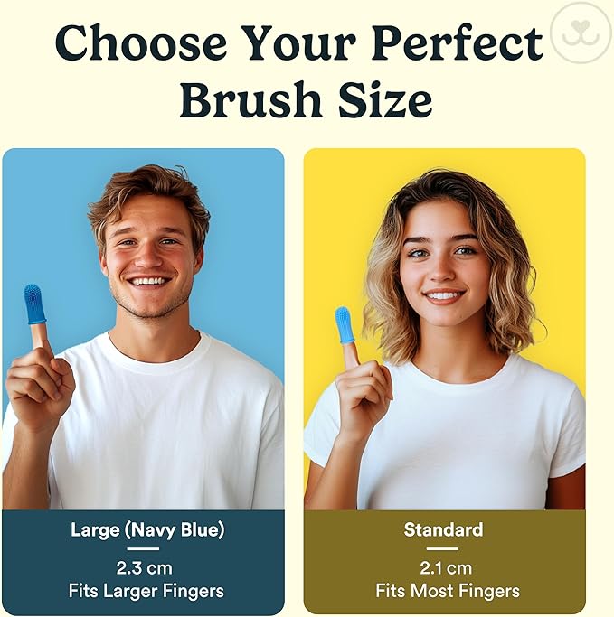 Jasper Dog Toothbrush, 360º Dog Tooth Brushing Kit, Cat Toothbrush, Dog Teeth Cleaning, Dog Finger Toothbrush, Use with Dog Toothpaste - Clear 2-Pack