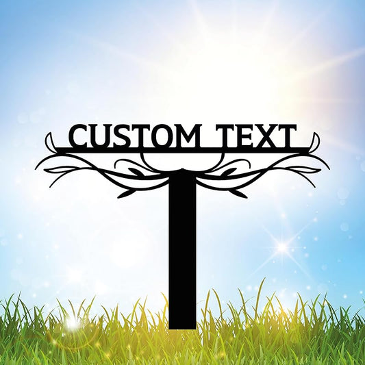 Personalized Metal Text Garden Sign with Stake, Custom Garden Decor for Outdoor, Custom Family Name Sign, Large Patio Decorations, Lawn Art, Farmhouse Decorative, Housewarming Gift