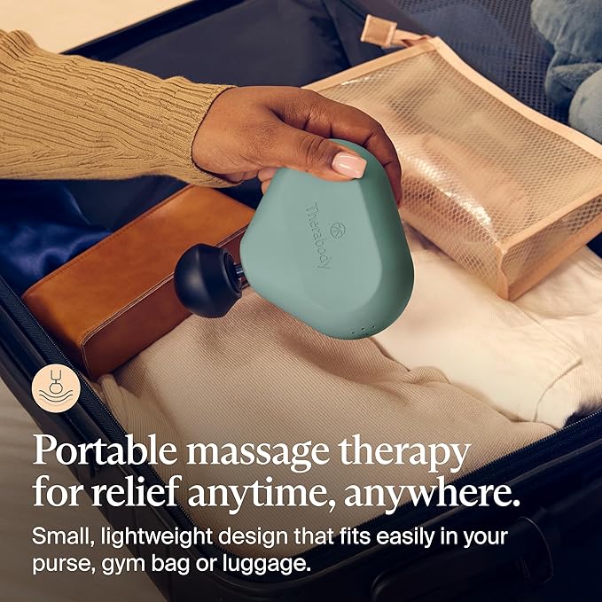 TheraGun Mini (2nd Generation) by Therabody - Handheld Electric Massage Gun - Compact Deep Tissue Treatment for Any Athlete On The Go - Portable Percussion Massager with QuietForce Technology (Green)