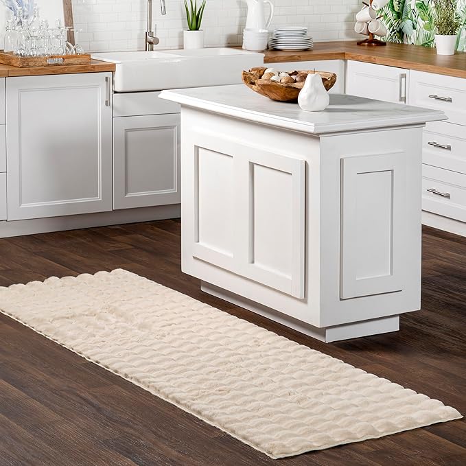 nuLOOM Jeni Checkered 2'6" x 6' Machine Washable Runner Rug for Living Room Bedroom Dining Room Entryway Hallway Kitchen, Beige