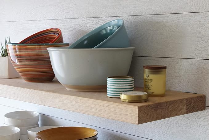Urban Legacy Unfinished White Oak Deep Floating Shelves | Easy to Install Accent Modern Floating Shelves with Floating Shelf Brackets| Set of 2 (36" x 11" x 2")