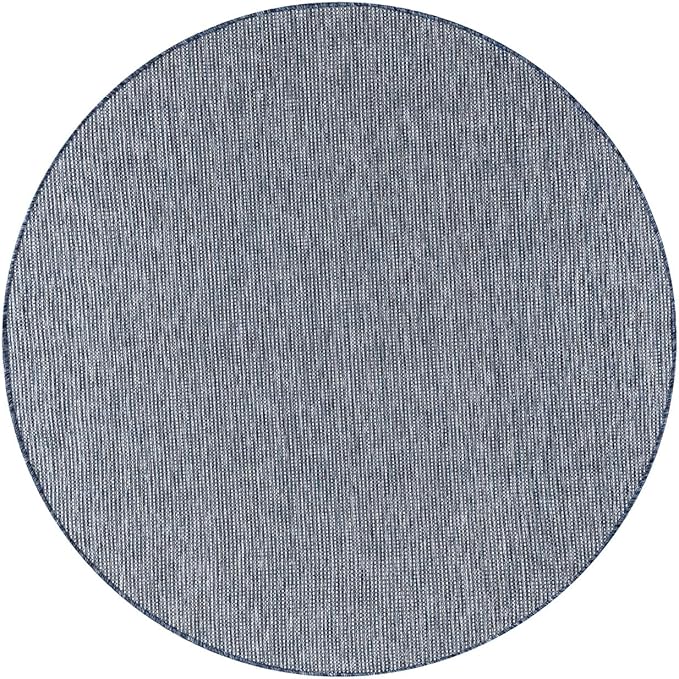 Keen Home Design Terrace Outdoor Round Rug - 8ft Round Washable Indoor/Outdoor Rug for Patio, Kitchen, Balcony, Beach, Garden, Deck and Porch, Size: 7'7" Round