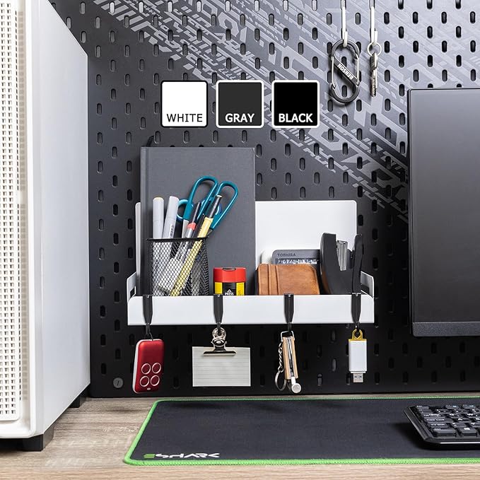 2-Pack Magnet Spice Rack For Refrigerator, White Magnetic Shelves for Classroom, 6" Deep Magnetic Shelf for Fridge Kitchen and Garage Tools Organizing, Heavy Duty 20LB Capacity