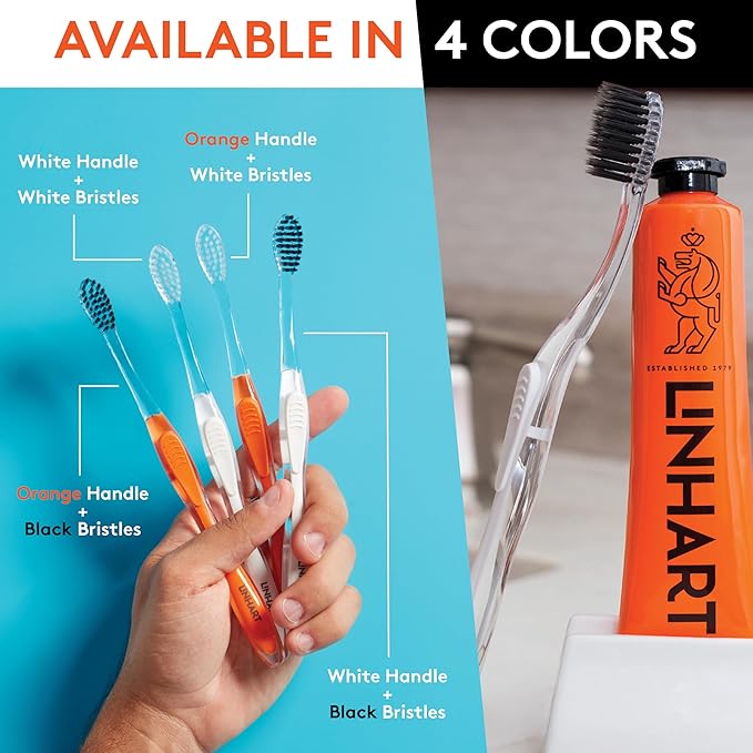 LINHART Extra Soft Toothbrush – Teeth Whitening Toothbrush with Multi Length Bristles, 2 Pack