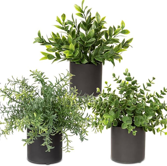 3 Pack Small Fake Plants for Shelf Decor Accents with Ceramic Pot Artificial Potted Plants for Rustic Farmhouse Decor Faux Plants Indoor Fake Potted Plants Artificial for Home Office Bookshelf Decor