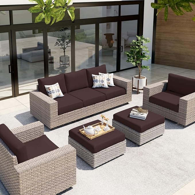 hyha Waterproof Couch Cushion Covers, Sectional Sofa Slipcovers Washable, L Shape Chaise Dog Couch Covers for Sectional Sofa, Universal Furniture Protector (1 Piece for Chaise XL, Chocolate)