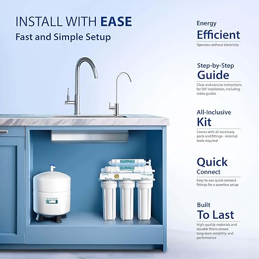 APEC Water Systems ROES-50 Essence Series Top Tier 5-Stage WQA Certified Ultra Safe Reverse Osmosis Drinking Water Filter System